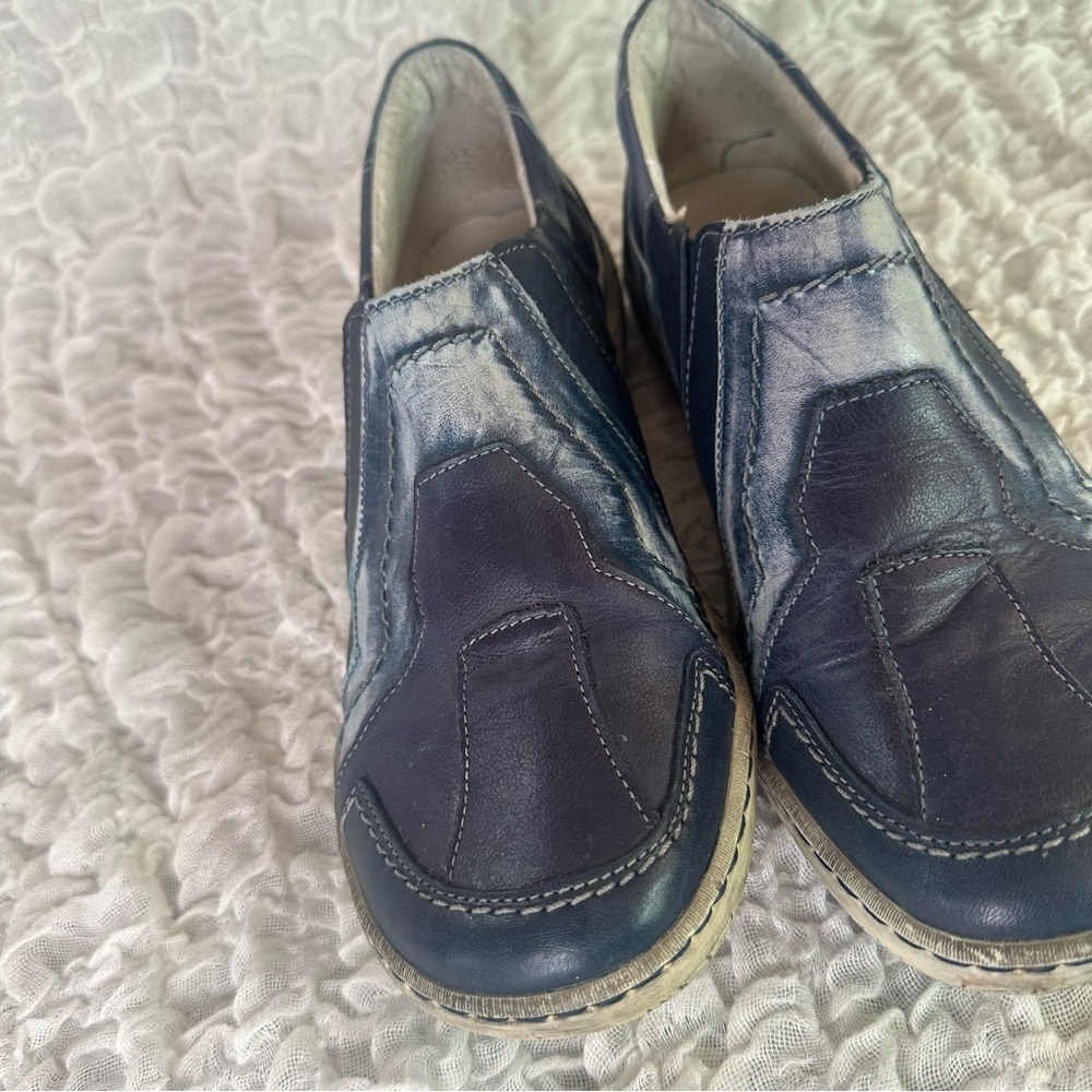 Kacper Blue Leather Distresses Shoes EU40 /US8 - Picture 13 of 13